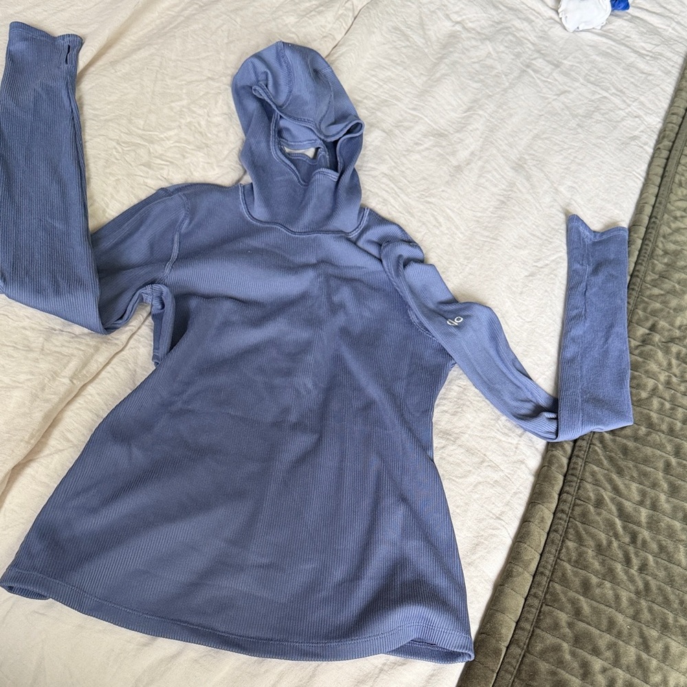 ALO Yoga Ribbed Blue Long Sleeve Top